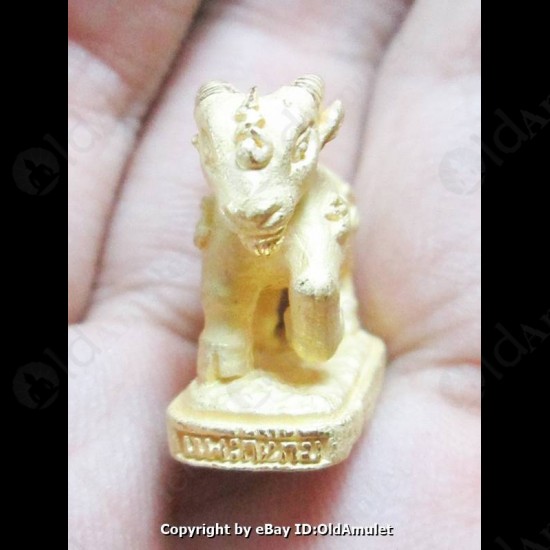 Thai Amulet Goat Holy Life Protection Pandent Gold Color Lp Key 2556