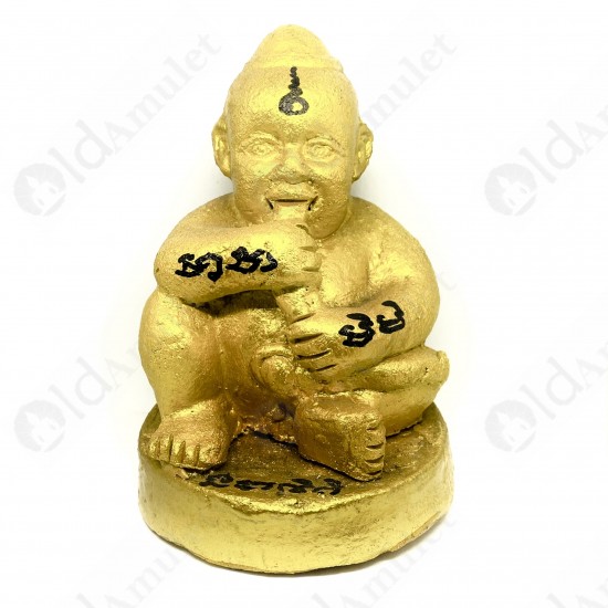 Thai Amulet Kmt Gumanthong 7graveyard Statue 5 Inch Gold Lp Goy B.e.2557