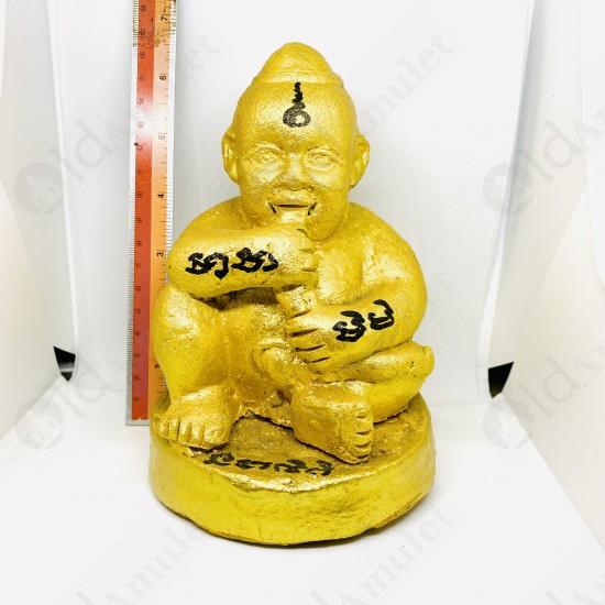 Thai Amulet Kmt Gumanthong 7graveyard Statue 5 Inch Gold Lp Goy B.e.2557