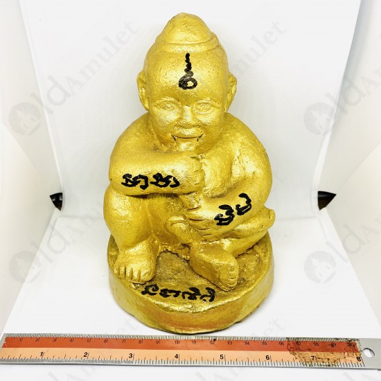 Thai Amulet Kmt Gumanthong 7graveyard Statue 5 Inch Gold Lp Goy B.e.2557