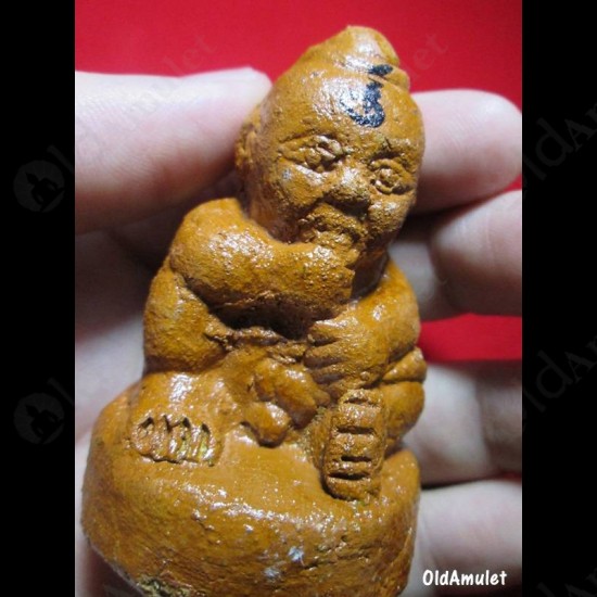 THAI AMULET KMT GUMANTHONG 7GRAVEYARD STATUE 1 INCH BROWN LP GOY B.E.2557