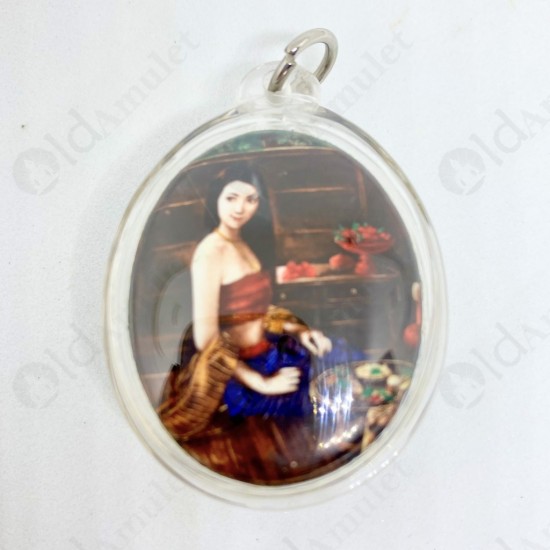 Thai Amulet Love Sex Attraction LADY photo + Oil Namnampri Aj Perm-plaidum