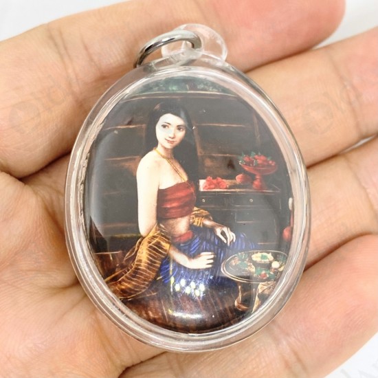 Thai Amulet Love Sex Attraction LADY photo + Oil Namnampri Aj Perm-plaidum