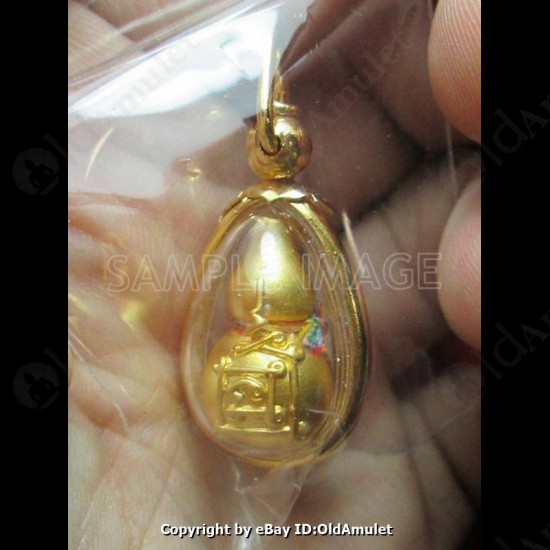 Thai Amulet NAM-TAO Bottle Gourd Wealthy Rich Gold Pandent AJ-Subin BE.2557