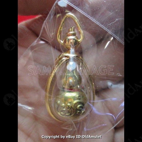 Thai Amulet NAM-TAO Bottle Gourd Wealthy Rich Gold plated Pandent AJ-Subin