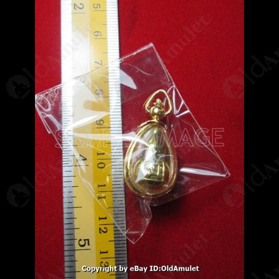 Thai Amulet NAM-TAO Bottle Gourd Wealthy Rich Gold plated Pandent AJ-Subin