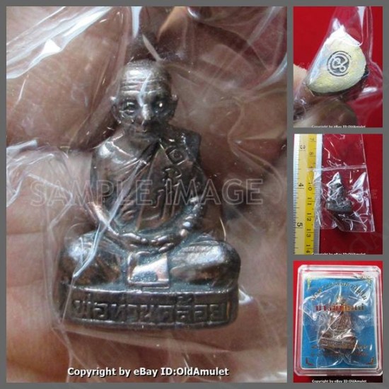 Thai Amulet Lp Kloy Mini Fugure Statue Roob-lor Solid Silver Mixed Be.2557