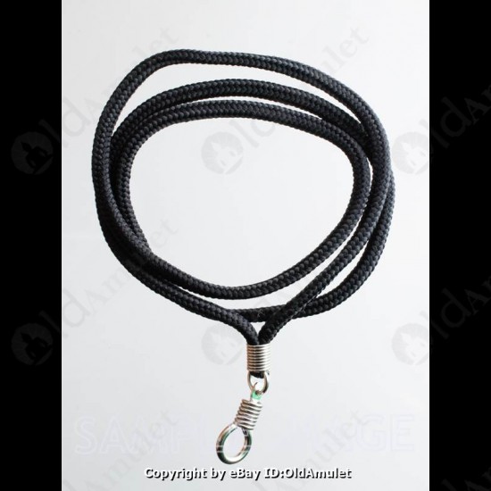 1 Hook Black Nylon Necklace Lightweight For Thai Amulet Pendant 30cm Long