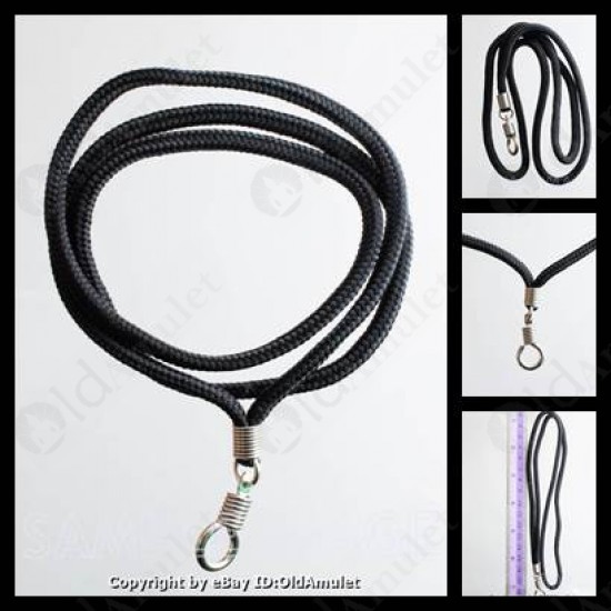 1 Hook Black Nylon Necklace Lightweight For Thai Amulet Pendant 30cm Long