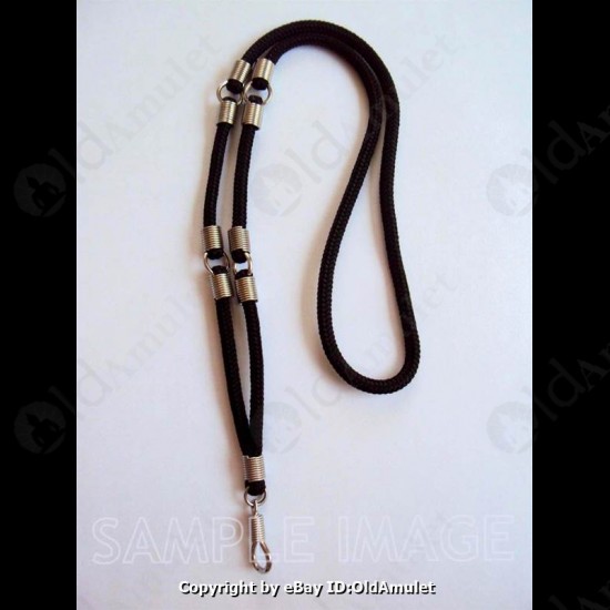 5 Hook Black Nylon Necklace Lightweight For Thai Amulet Pendant 30cm Long