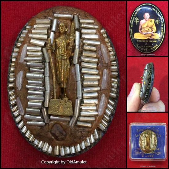 THAI AMULET SIWALEE LP JEED PHOTO LOCKET MULTI 108 TAKRUT WEALTHY B.E.2555