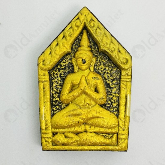 Thai Amulet Khunpaen Nang-kwak Black Power Gold Paint Red Gem Lp Key 2557