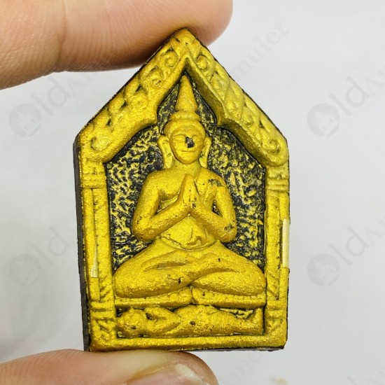 Thai Amulet Khunpaen Nang-kwak Black Power Gold Paint Red Gem Lp Key 2557