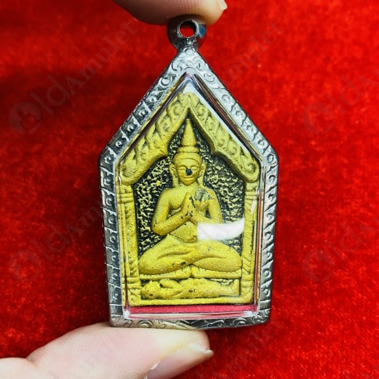 Thai Amulet Khunpaen Nang-kwak Black Power Gold Paint Red Gem Lp Key 2557