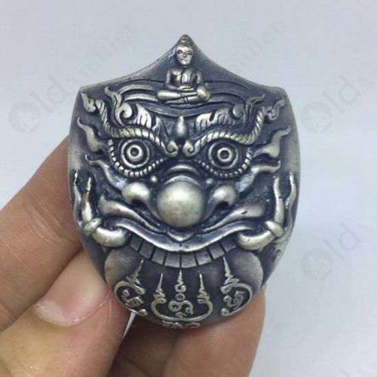 Thai Amulet Rahu Kala +garuda +3takruds Lp Nen BE.2555 Bronze Satin