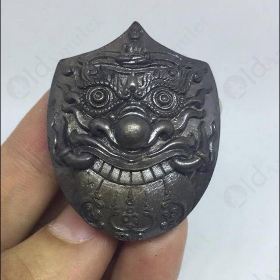 Thai Amulet Rahu Kala +garuda +3takruds Lp Nen BE.2555 Bronze Black