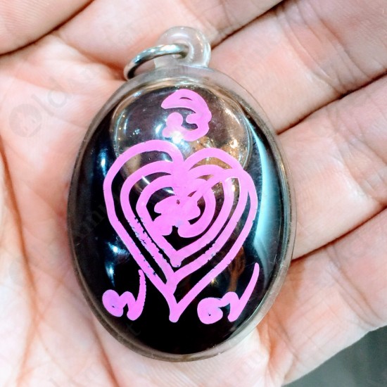 THAI AMULET AJARN PERM PRAI DAM MAHA SANAEH SEXY LADY WEALTHY LOCKET PHOTO