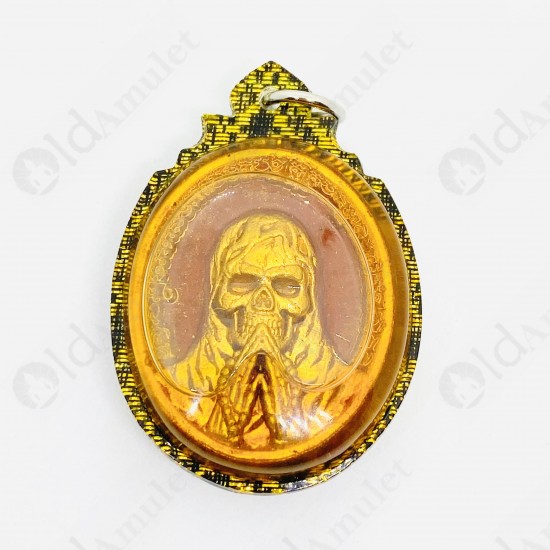 Thai Amulet Goddess Windfall Ghost Skull Corpse Oil Gold Paint Subin 2562