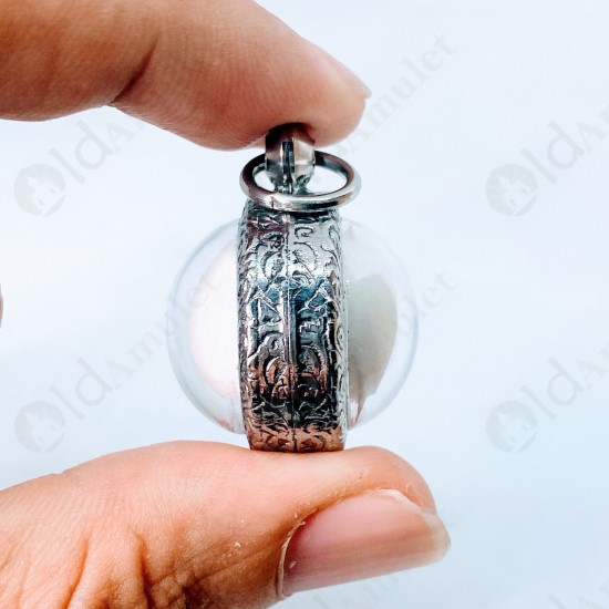 Round White Cave Pearl Thai Amulet Buddha Relics ARAHANT Stone Size-Small