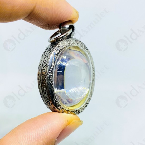 White Oval Naga-eye +pandents Thai Holy Amulet Gemstone 100%real Size-m