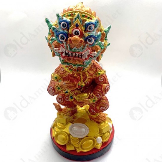 Thai Amulet 4ears 5eyes Monkey Bucha 5inch Statue Red Kb Khamfan Be.2562