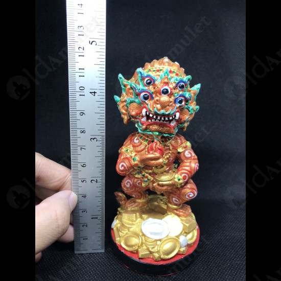 Thai Amulet 4ears 5eyes Monkey Bucha 5inch Statue Red Kb Khamfan Be.2562