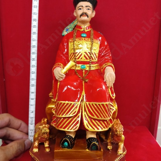 Thai Amulet Statue Er-ger-fong Bucha Bronze Paint RED Lp ROD 2563