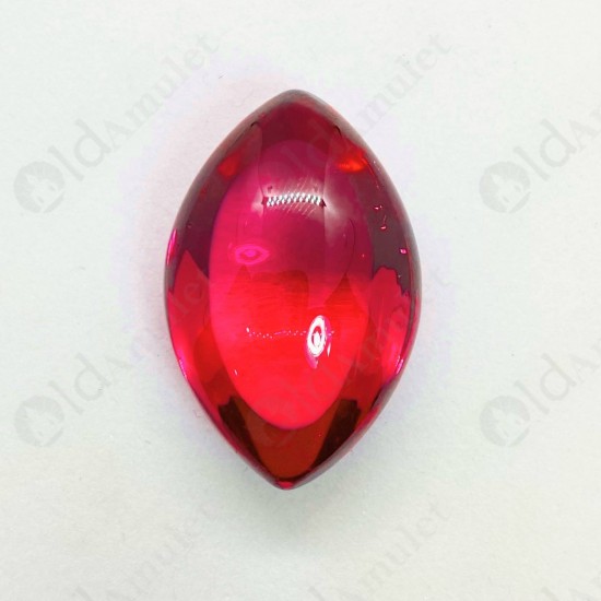 Red Naga-eye Thai Amulet Leklai Keaw Gemstone Rugby Shape Large