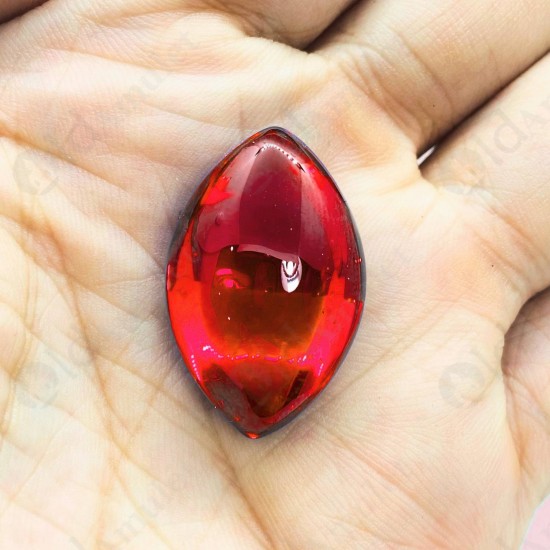 Red Naga-eye Thai Amulet Leklai Keaw Gemstone Rugby Shape Large