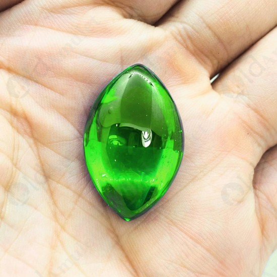 Green Naga-eye Thai Amulet Leklai Keaw Gemstone Rugby Shape Large