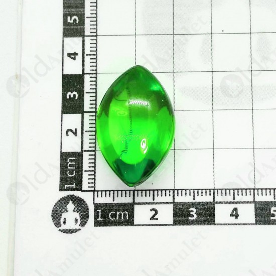 Green Naga-eye Thai Amulet Leklai Keaw Gemstone Rugby Shape Large