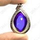 Violet Naga-eye Thai Amulet Leklai Keaw Gemstone Rugby Shape Large
