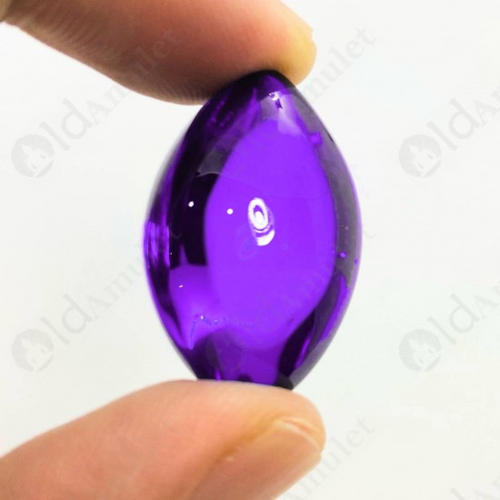 Violet Naga-eye Thai Amulet Leklai Keaw Gemstone Rugby Shape Large