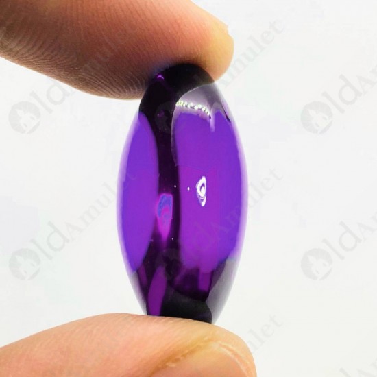 Violet Naga-eye Thai Amulet Leklai Keaw Gemstone Rugby Shape Large