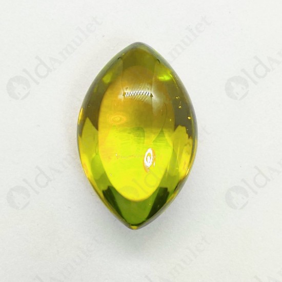 Yellow Naga-eye Thai Amulet Leklai Keaw Gemstone Rugby Shape Large