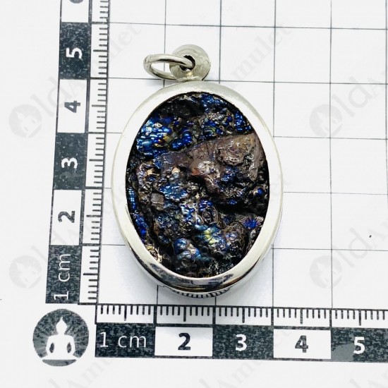 Leklai Koh Larn Natural Stone Rainbow 7color Thai Amulet Pendant Large 4cm