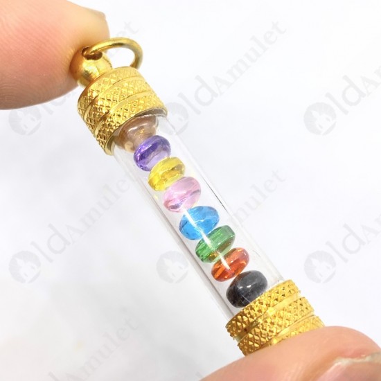 Takrud 9color Leklai Naga-eye Thai Amulet Pendant Slim Sz-mini Somporn