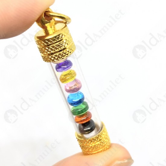 Takrud 9color Leklai Naga-eye Thai Amulet Pendant Slim Sz-mini Somporn