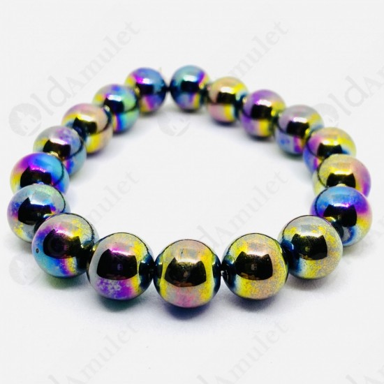 10mm Bead Leklai Koh Larn Natural Stone Rainbow 7color Thai Amulet Bracelet