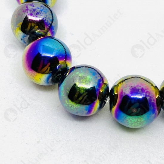 10mm Bead Leklai Koh Larn Natural Stone Rainbow 7color Thai Amulet Bracelet