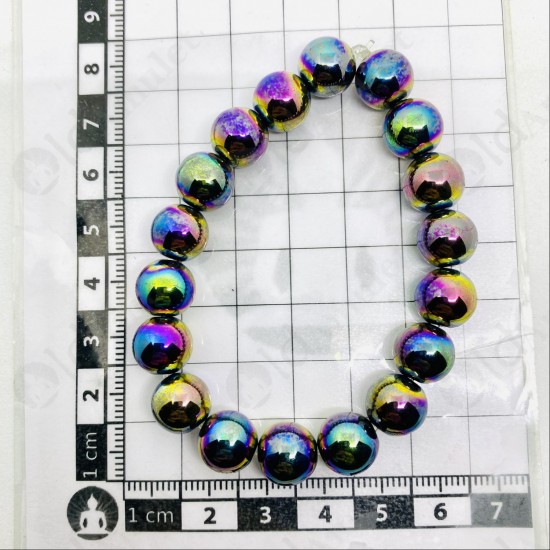 10mm Bead Leklai Koh Larn Natural Stone Rainbow 7color Thai Amulet Bracelet