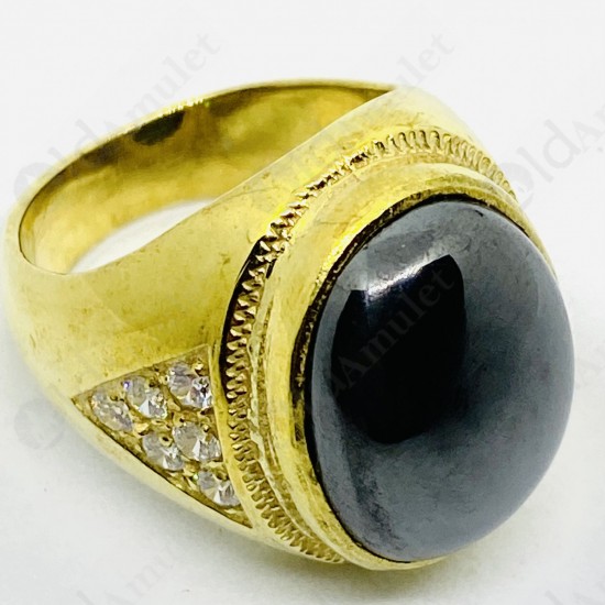 Leklai Rainbow Umkrum Mountain Natural Stone Thai Amulet Ring brass Ø20mm.