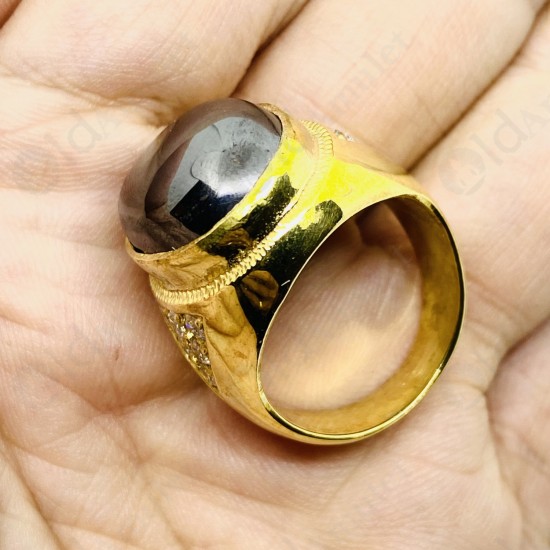 Leklai Rainbow Umkrum Mountain Natural Stone Thai Amulet Ring brass Ø20mm.