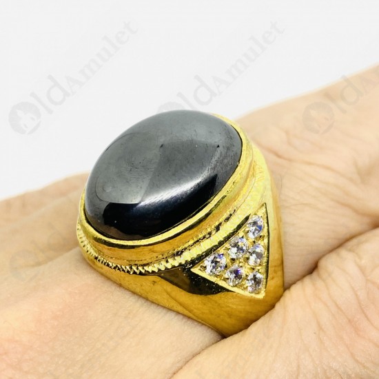 Leklai Rainbow Umkrum Mountain Natural Stone Thai Amulet Ring brass Ø20mm.