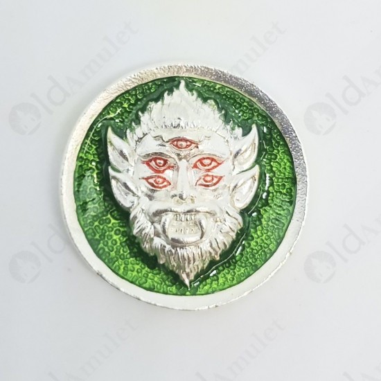 Thai Amulet 4ears5eyes Gambling Wealthy Medal Coin Bronze Green Subin 2561