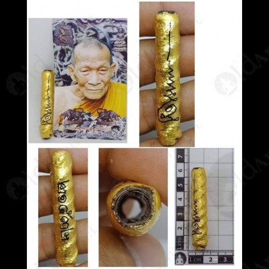 Thai Amulet Golden Takrud Phra-Lux-Nar-Thong Succesful Lp Kalong Be.2550