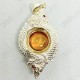 ORANGE Round Naga-eye Thai Amulet Leklai Pendant 925-silver Jewelry 2head