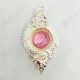 PINK Round Naga-eye Thai Amulet Leklai Pendant 925-silver Jewelry 2head