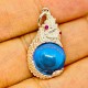 BLUE Ball Naga-eye Thai Amulet Leklai Keaw Pendant 925-silver Jewelry