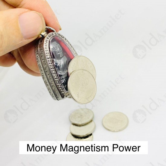 Leklai Natural Stone Lp Tuad Thai Amulet Money Magnetism Rich Lucky Lp Huan